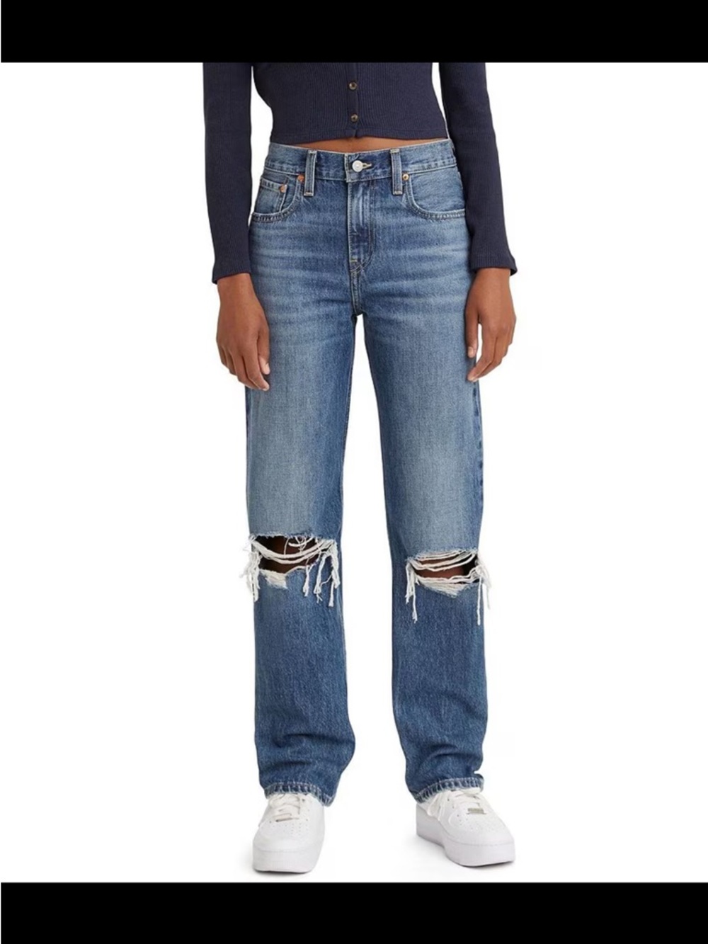 NWT Levi's Blue Distressed Low-pro straight Jeans